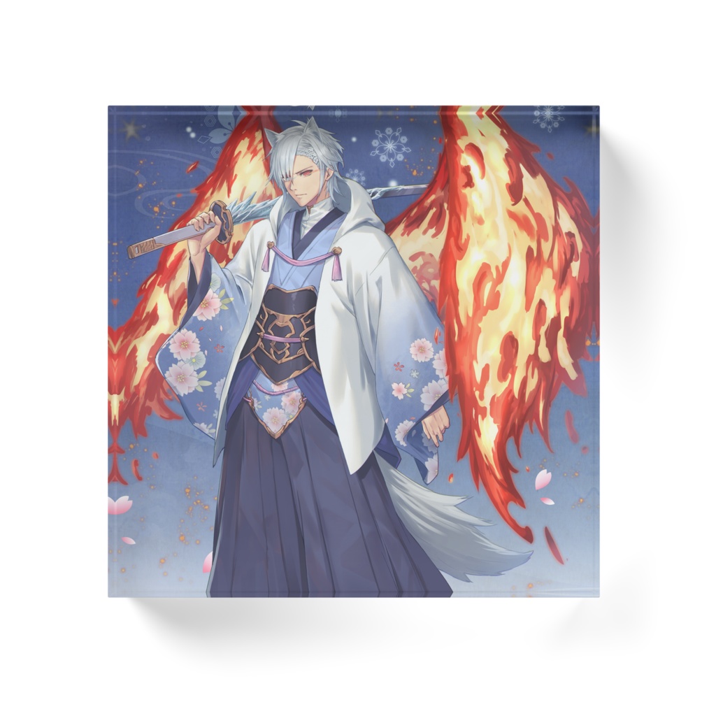 【Vtuber】百花繚乱の豪華アクリルブロック 100×100【オリジナルグッズ】