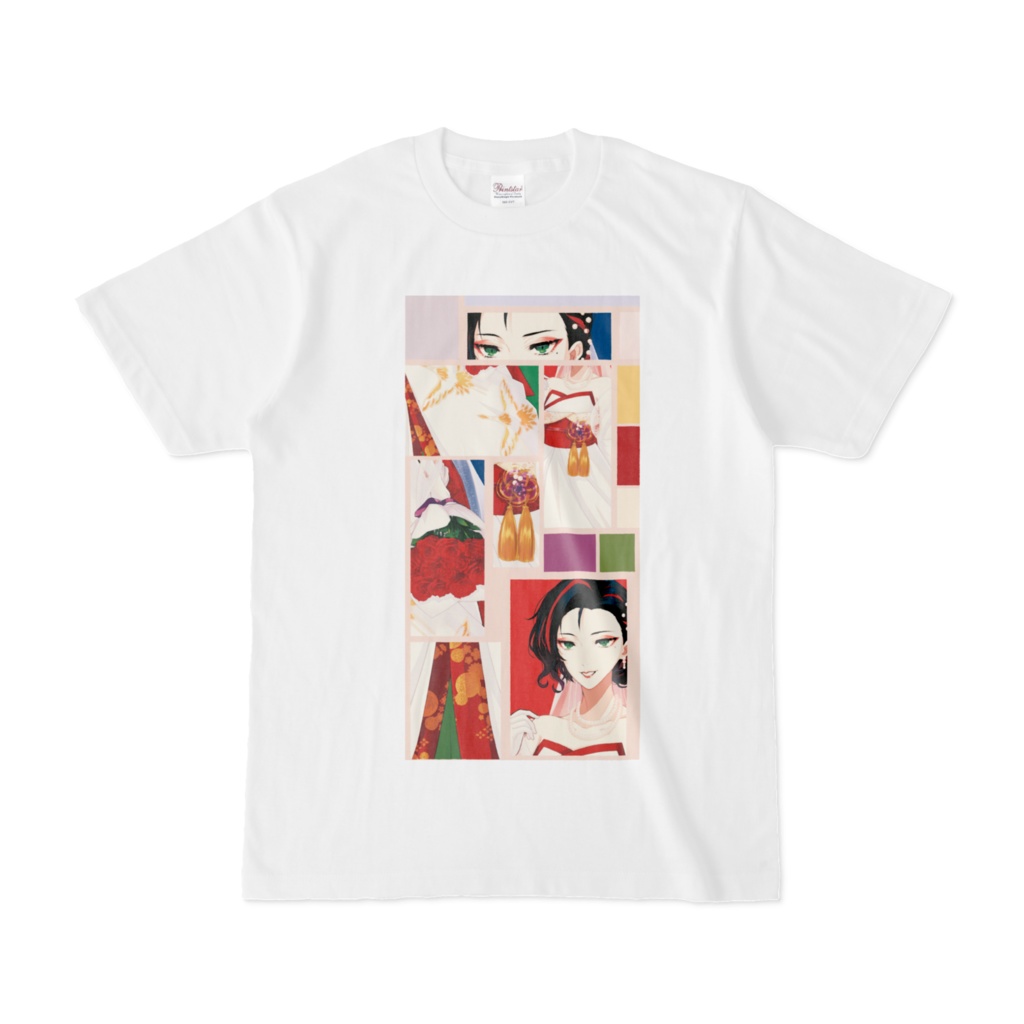 花嫁衣裳デザインTシャツ(ホワイト)