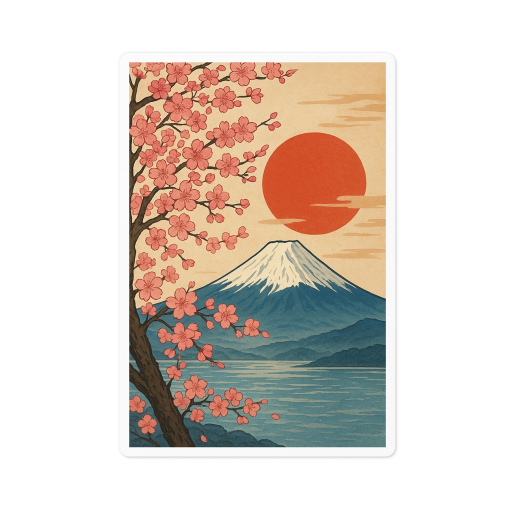 Sakura & Mt. Fuji Art Sticker