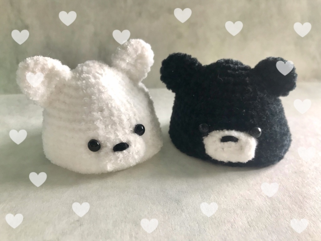【2日限定の送料無料中】 10センチぬい　モノクロくまちゃん帽子
