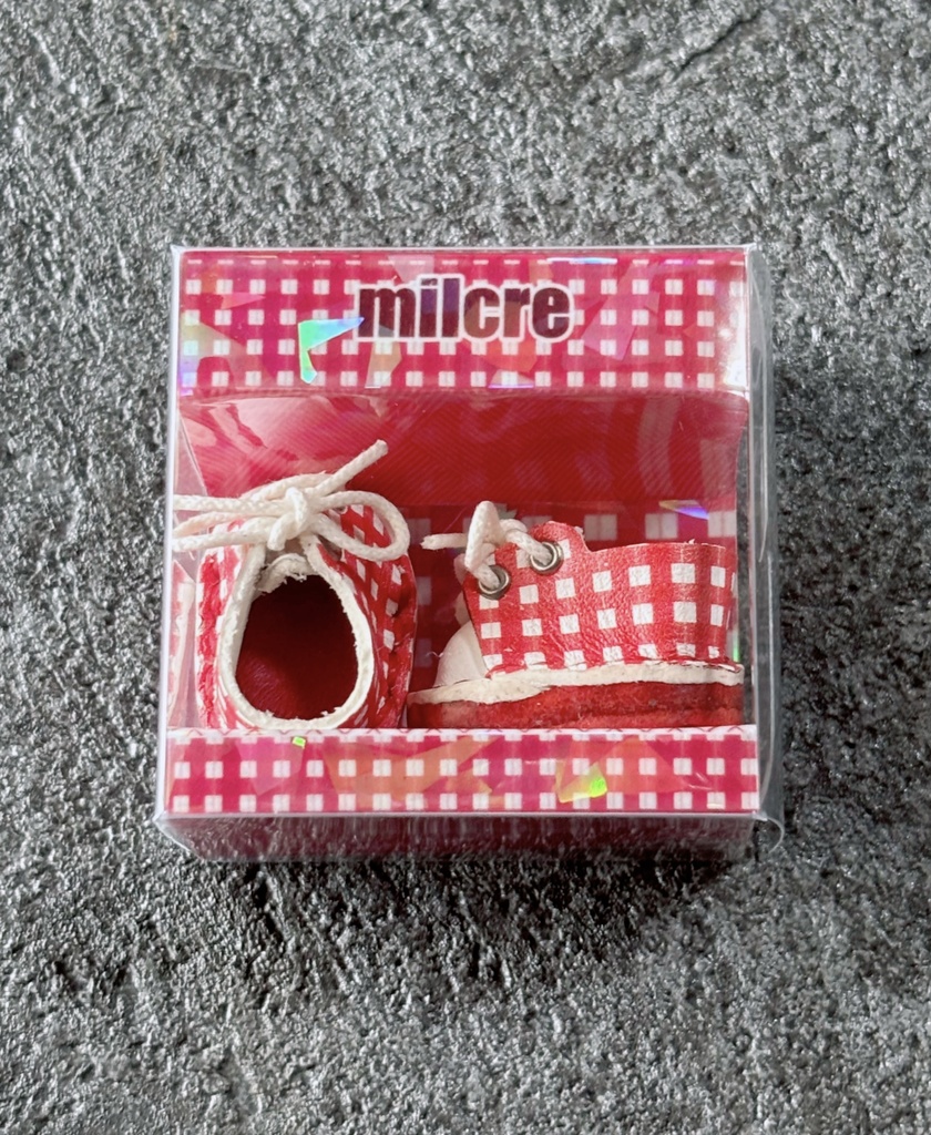 ギンガムチェック靴 オビツ11 10センチぬいサイズ
