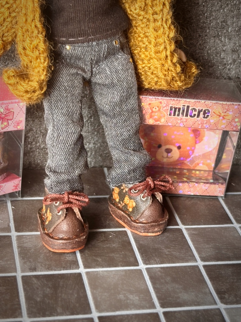 午後のテディベア🧸 オビツ11 10センチぬいサイズ紐靴