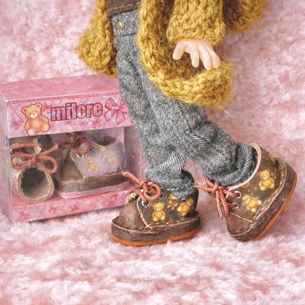 午後のテディベア🧸 オビツ11 10センチぬいサイズ紐靴