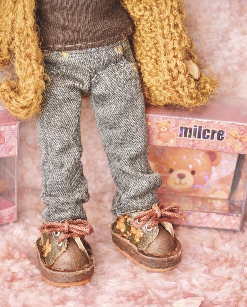 午後のテディベア🧸 オビツ11 10センチぬいサイズ紐靴