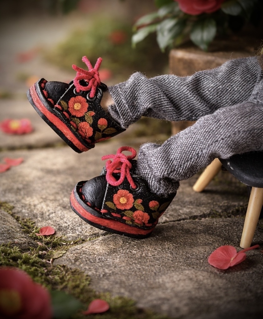 椿スニーカー　本革靴　10センチぬい　オビツ11