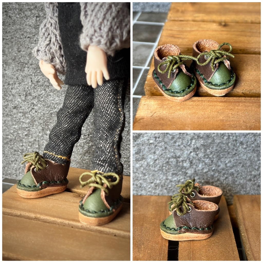 アースカラー本革靴　ぬい　オビツ11サイズ