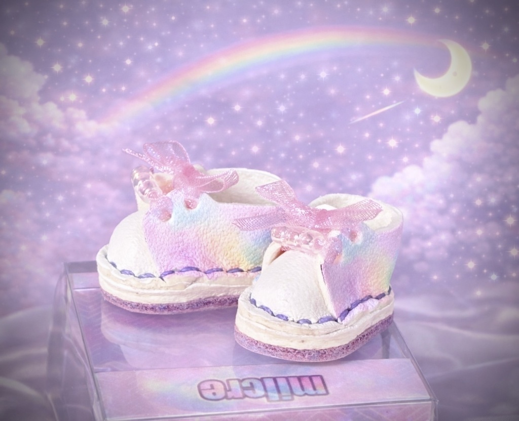 ゆめかわスニーカー🫧まどろみの空　オビツ11 9〜12cmぬいサイズ