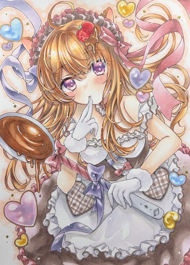 【直筆原画】オリジナル 2026バレンタインday【手描きイラスト】