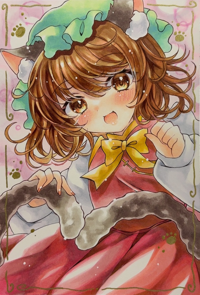 手描きイラスト◇橙 ハガキサイズ【色味注意】