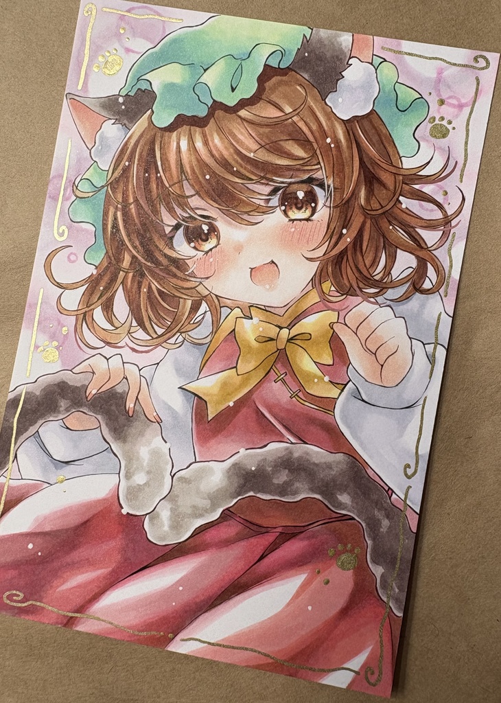 手描きイラスト◇橙 ハガキサイズ【色味注意】