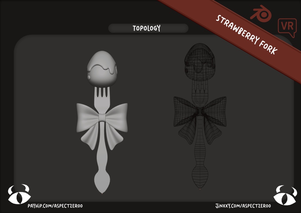 "Strawberry Fork" - Accessory for VRChat