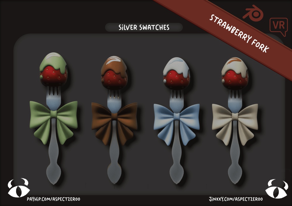 "Strawberry Fork" - Accessory for VRChat