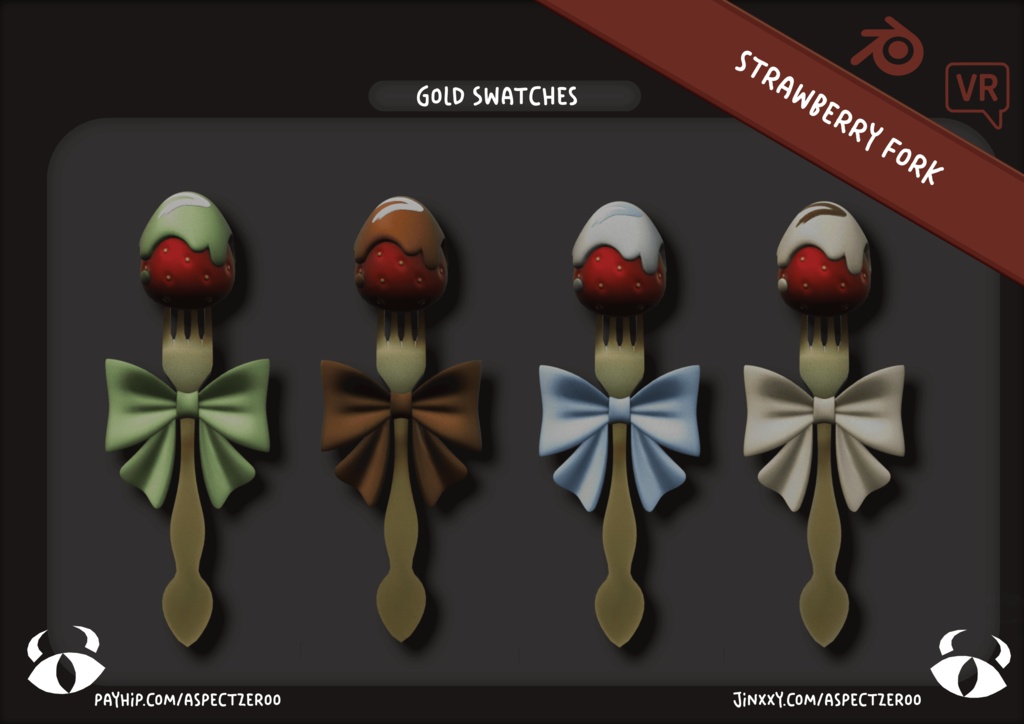 "Strawberry Fork" - Accessory for VRChat