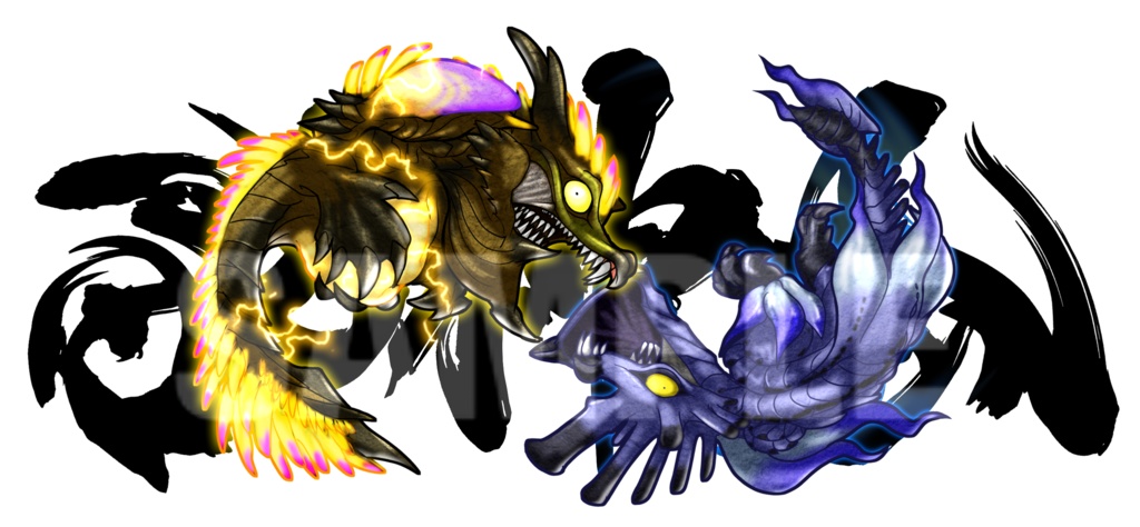 モンハンステッカー/メル•ゼナ/バルファルク/ ナルハタマキヒコ