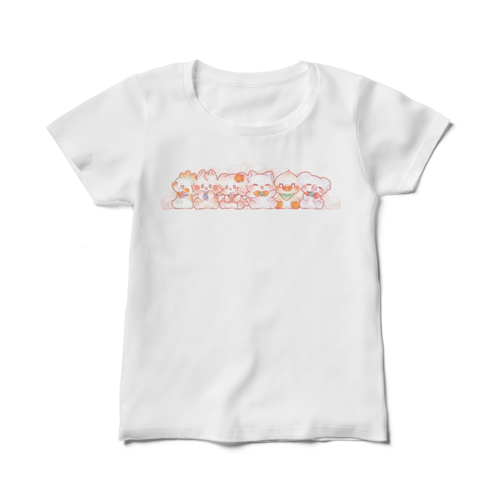 [レディースTシャツ]ましゅまるず。