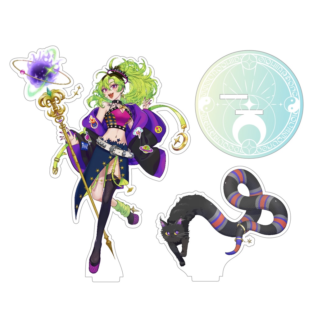 魔法陣から飛び出す津ノ崎withちくわのアクスタ\😈🐱/