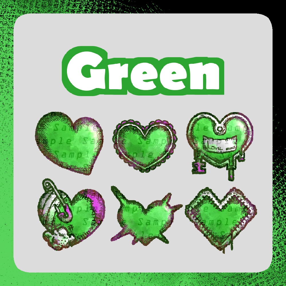 【透過png】ちょっとダークなハート素材【TRPG・Wordpartyなど】