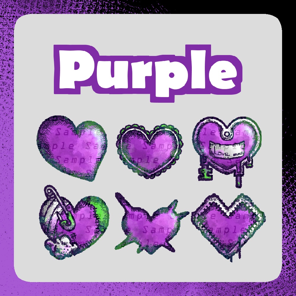 【透過png】ちょっとダークなハート素材【TRPG・Wordpartyなど】