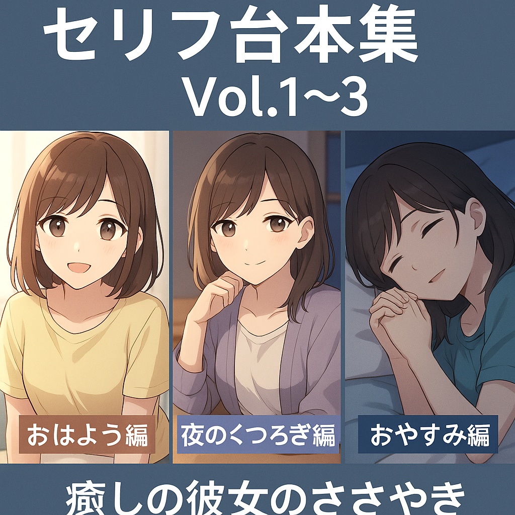 セリフ台本集 |朝・くつろぎ夜・おやすみ編セット(癒しの彼女のささやき)