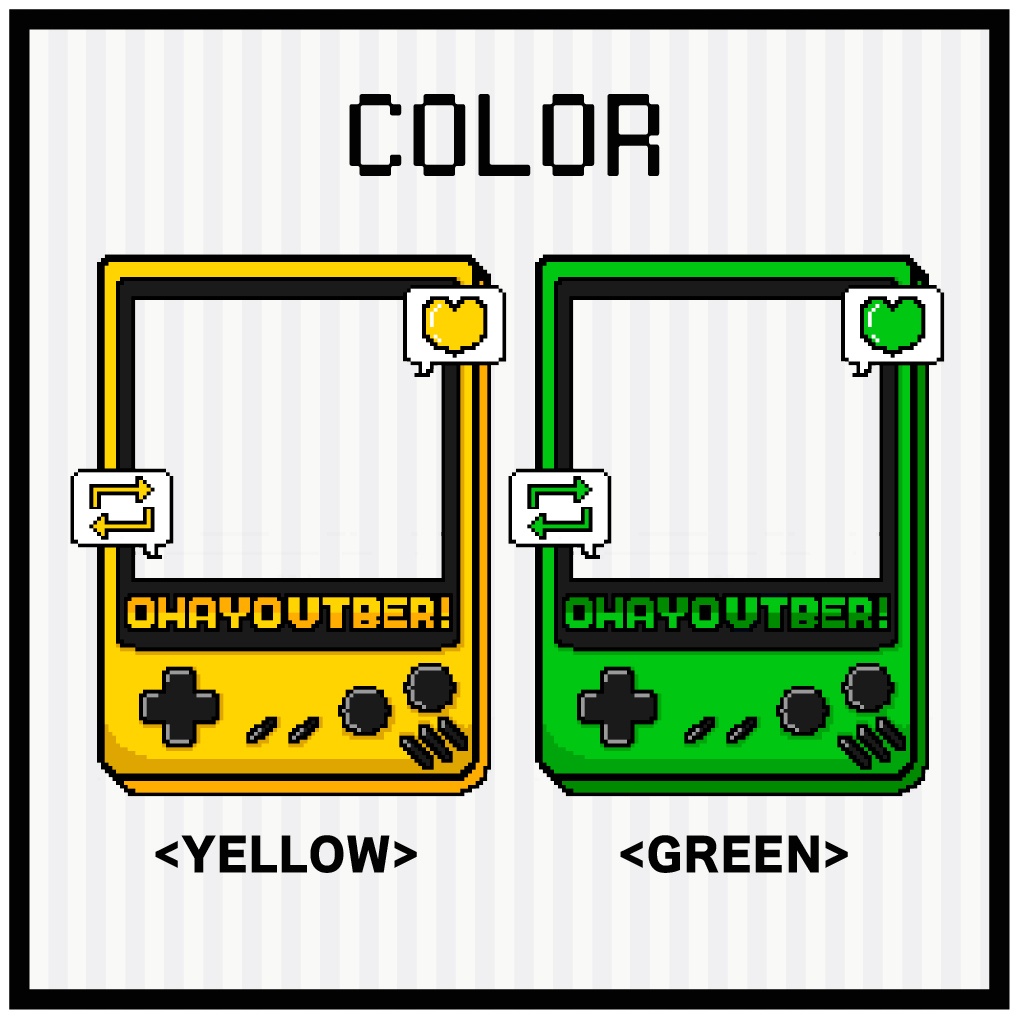 【フリー】レトロゲーム風おはV素材【ドット絵】