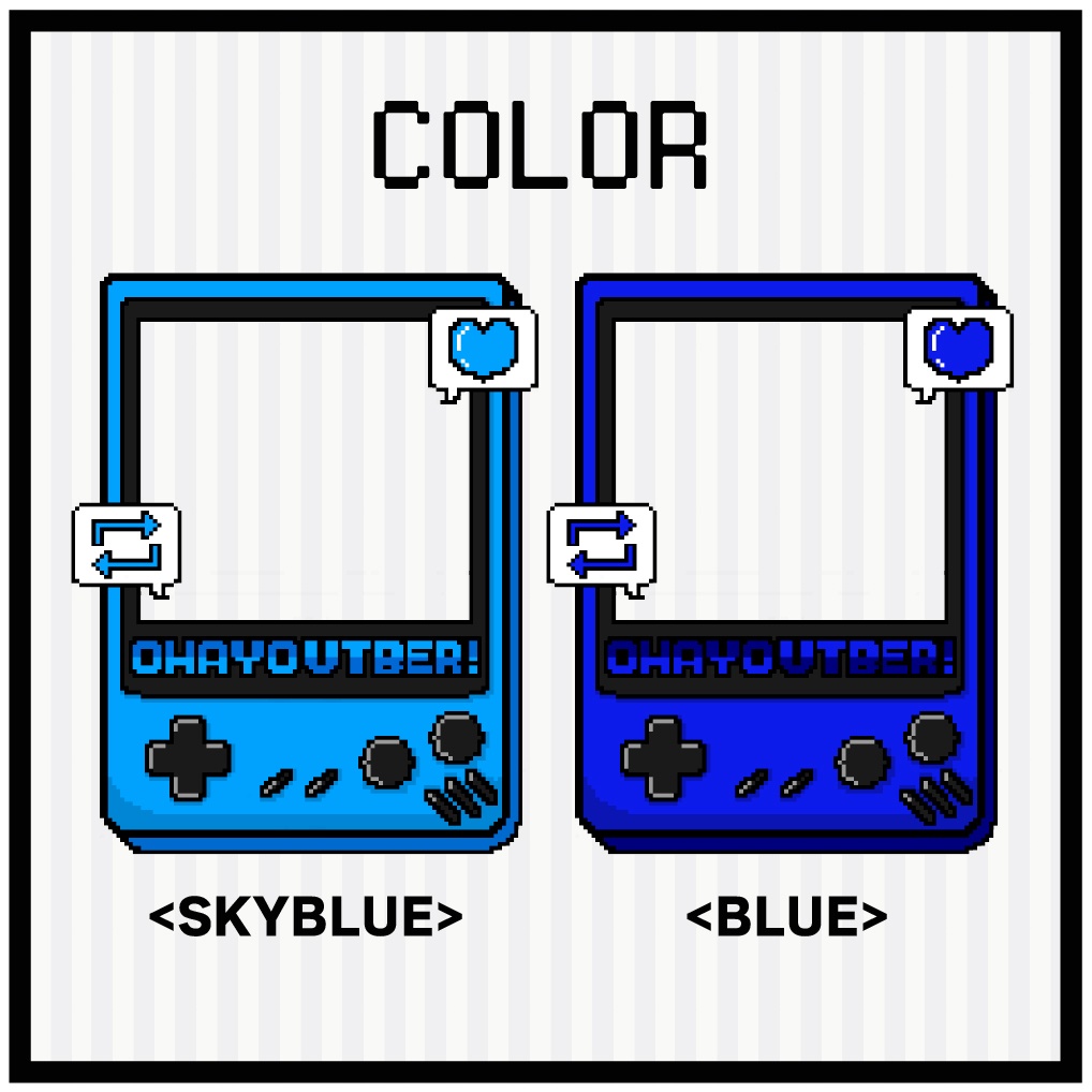 【フリー】レトロゲーム風おはV素材【ドット絵】