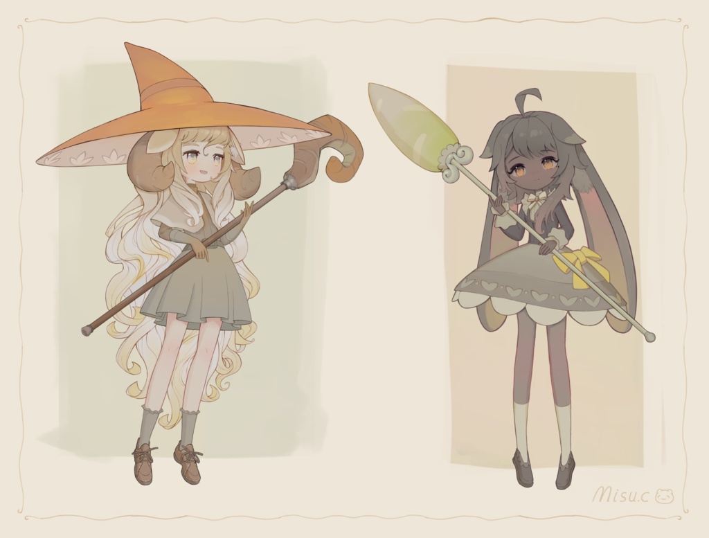 Mage Girls Digital Illustrations