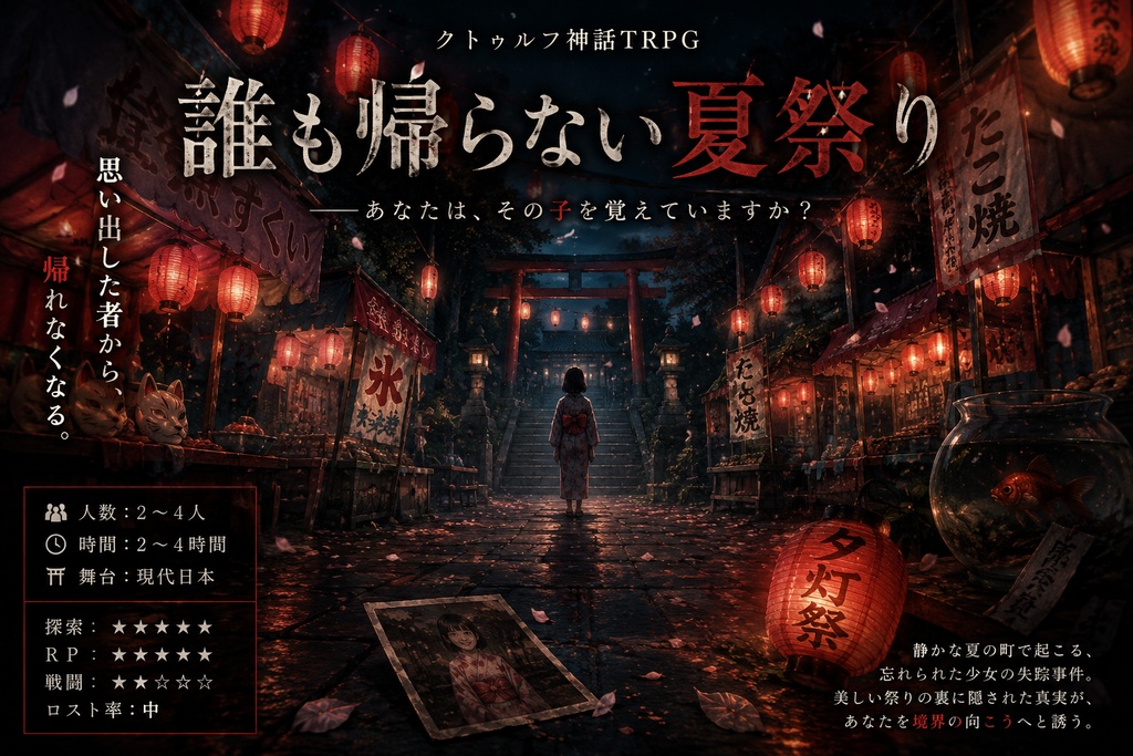クトゥルフ神話TRPG『誰も帰らない夏祭り』