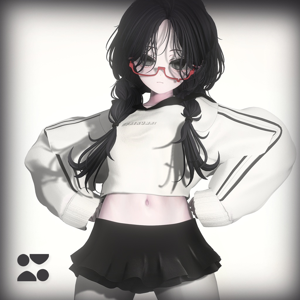 【49アバター対応】Bottom Rimmed Glasses【VRChat】