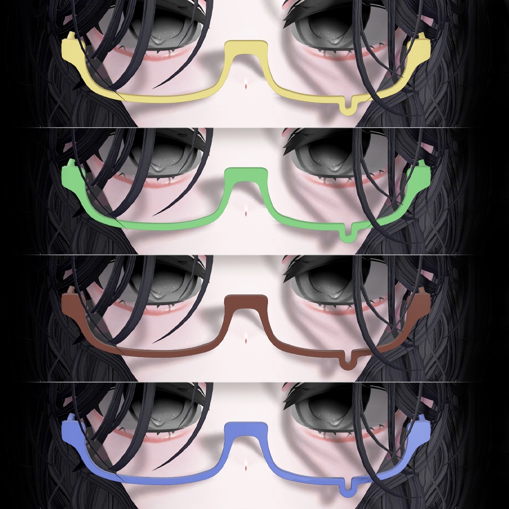 【49アバター対応】Bottom Rimmed Glasses【VRChat】