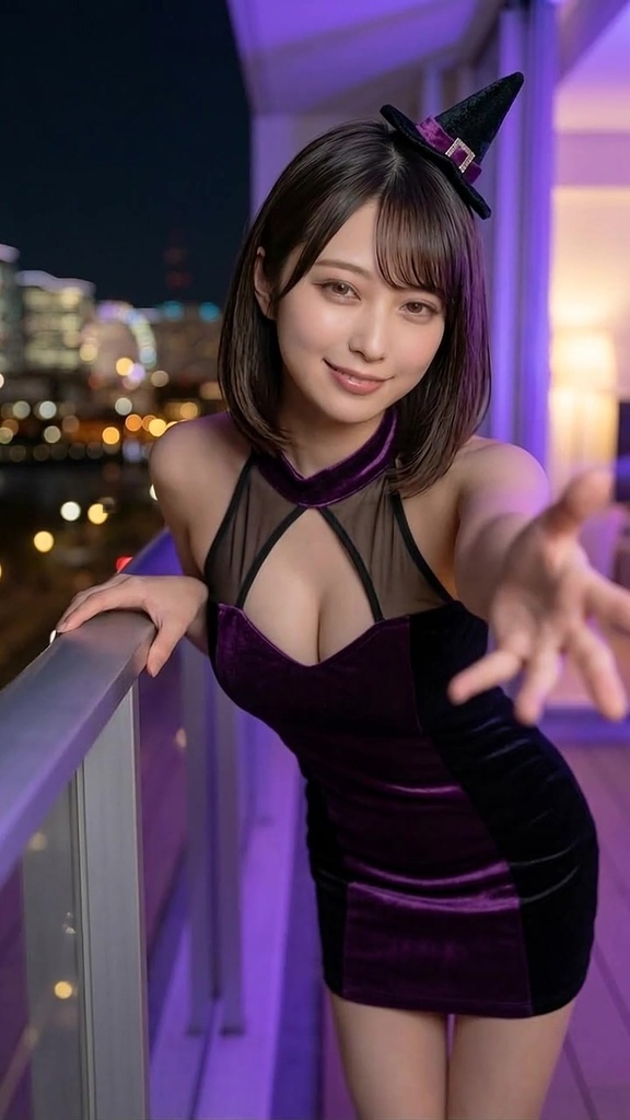 ハロウィンの夜、どんな魔法かけてほしい?【AI生成・縦動画】