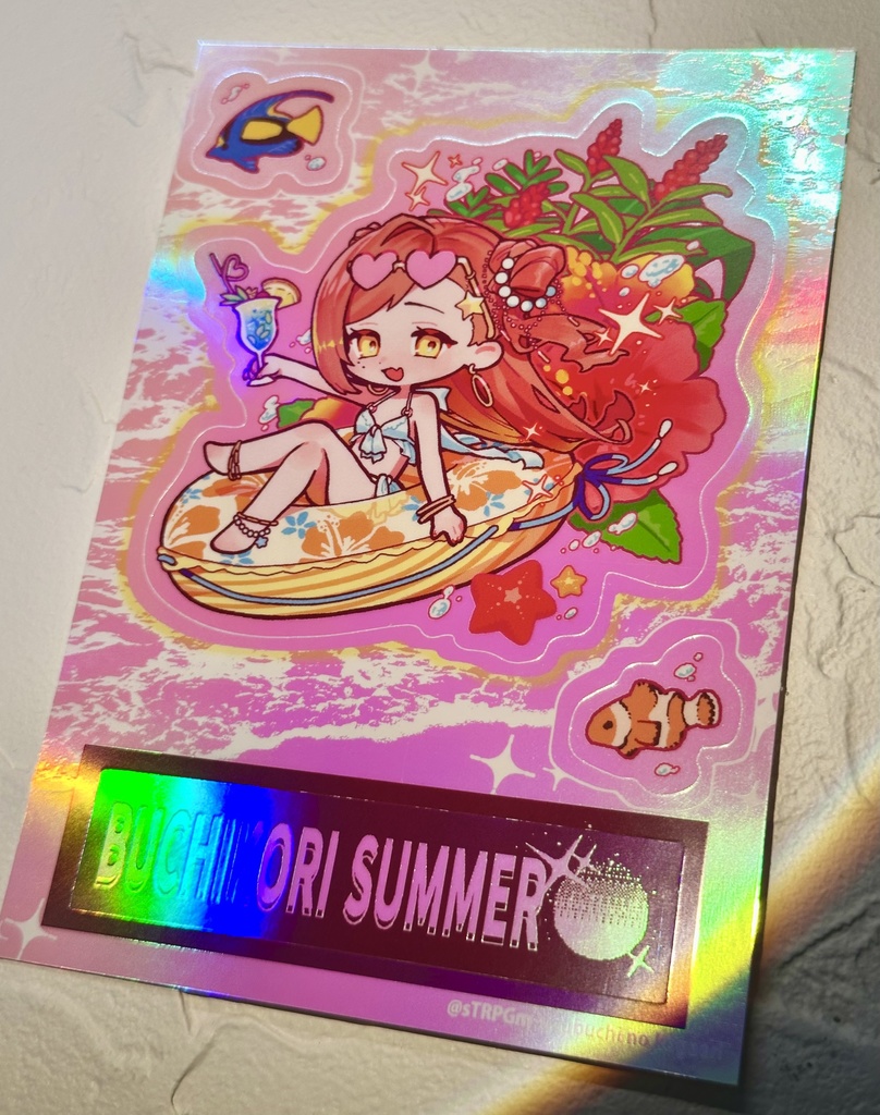 【うずぶちの子還り】ホロハーフカット偏光シール【ミナ】