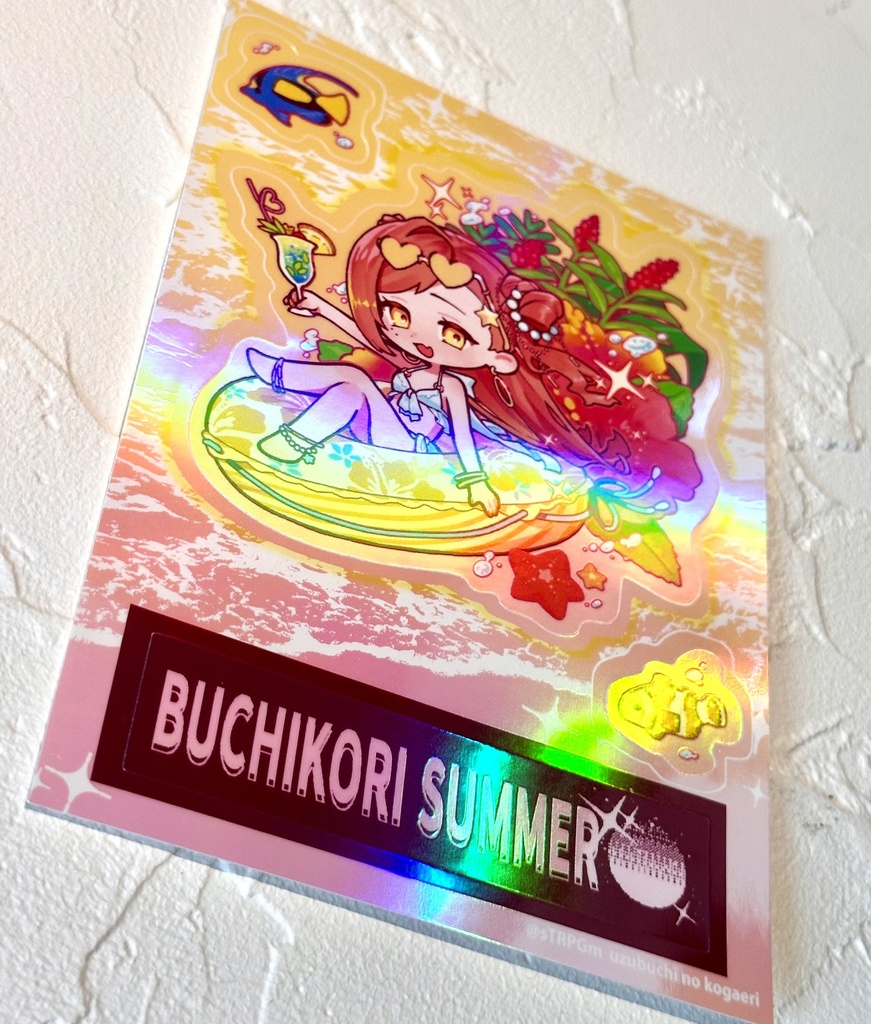 【うずぶちの子還り】ホロハーフカット偏光シール【ミナ】