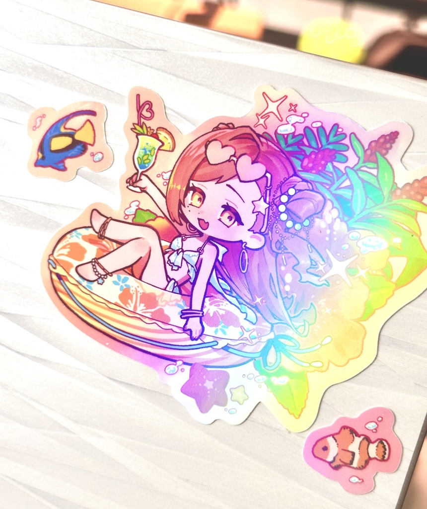 【うずぶちの子還り】ホロハーフカット偏光シール【ミナ】