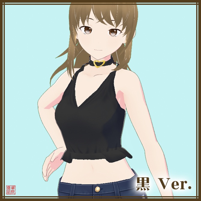 ヘソ出し!ハートチョーカーカットソー