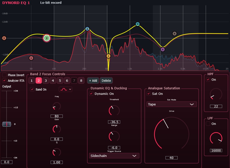 Dynord EQ 1 — 8-Band Dynamic EQ with Analog Saturation