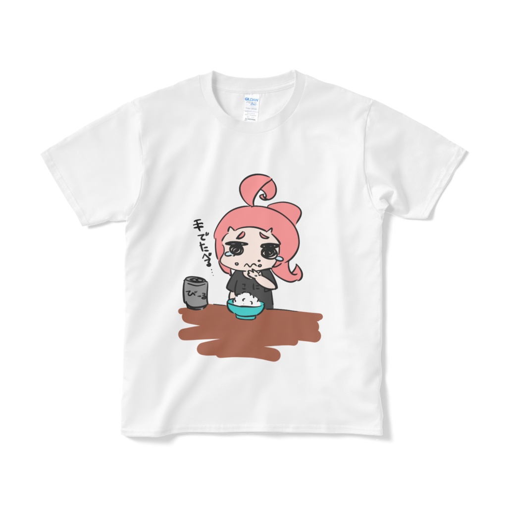 こにちゃん　手で食べるTシャツ