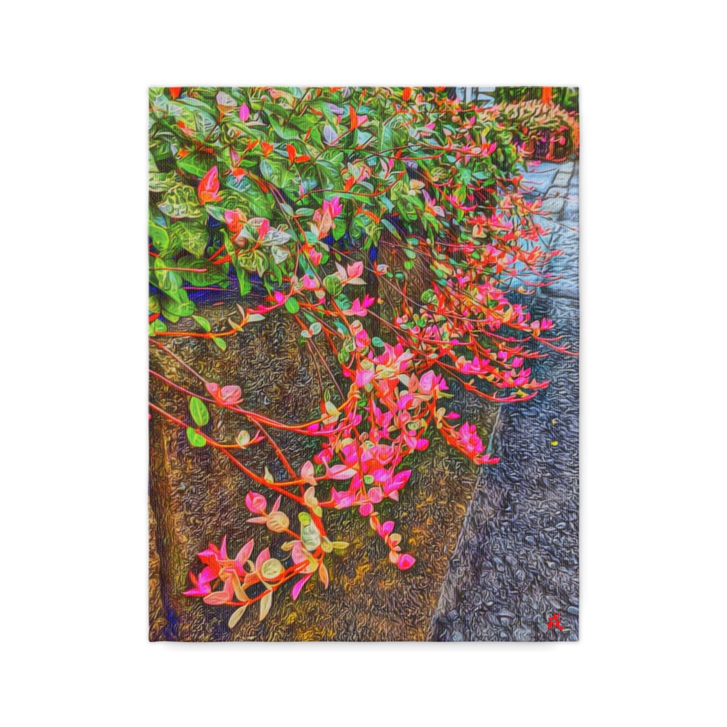 a-164 黄金の華 / 朱鷺茜 小判の木 Breynia nivosa キャンバス画 F-6