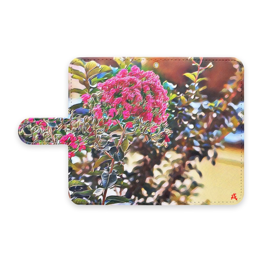 a-190 サルスベリの花 Flower of lagerstroemia indica 手帳型Androidケース