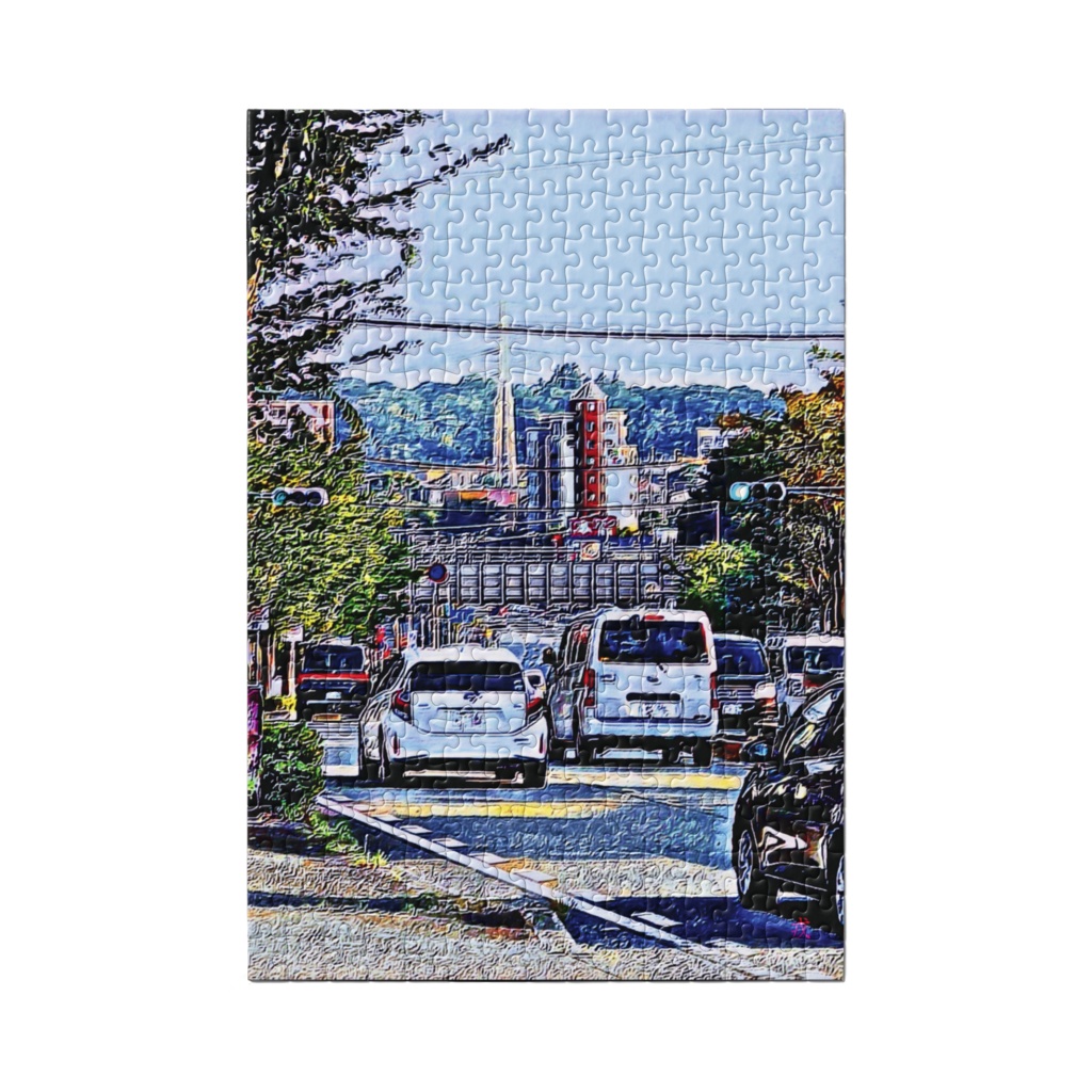 a-201 雑踏 大通 Crowded main avenue パズル 300ピース