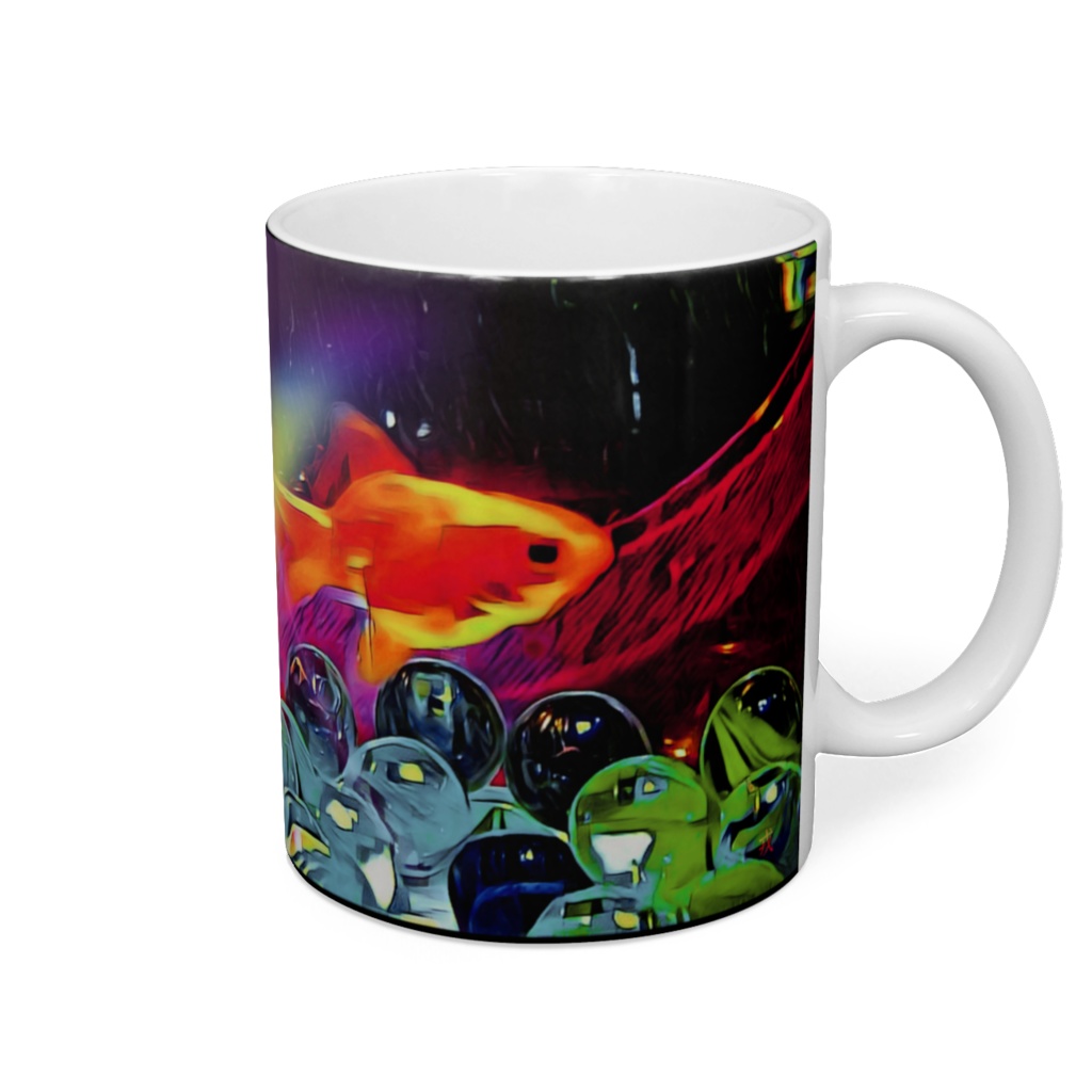 a-206 金魚鉢の中の宇宙 Universe in a fishbowl_マグカップ