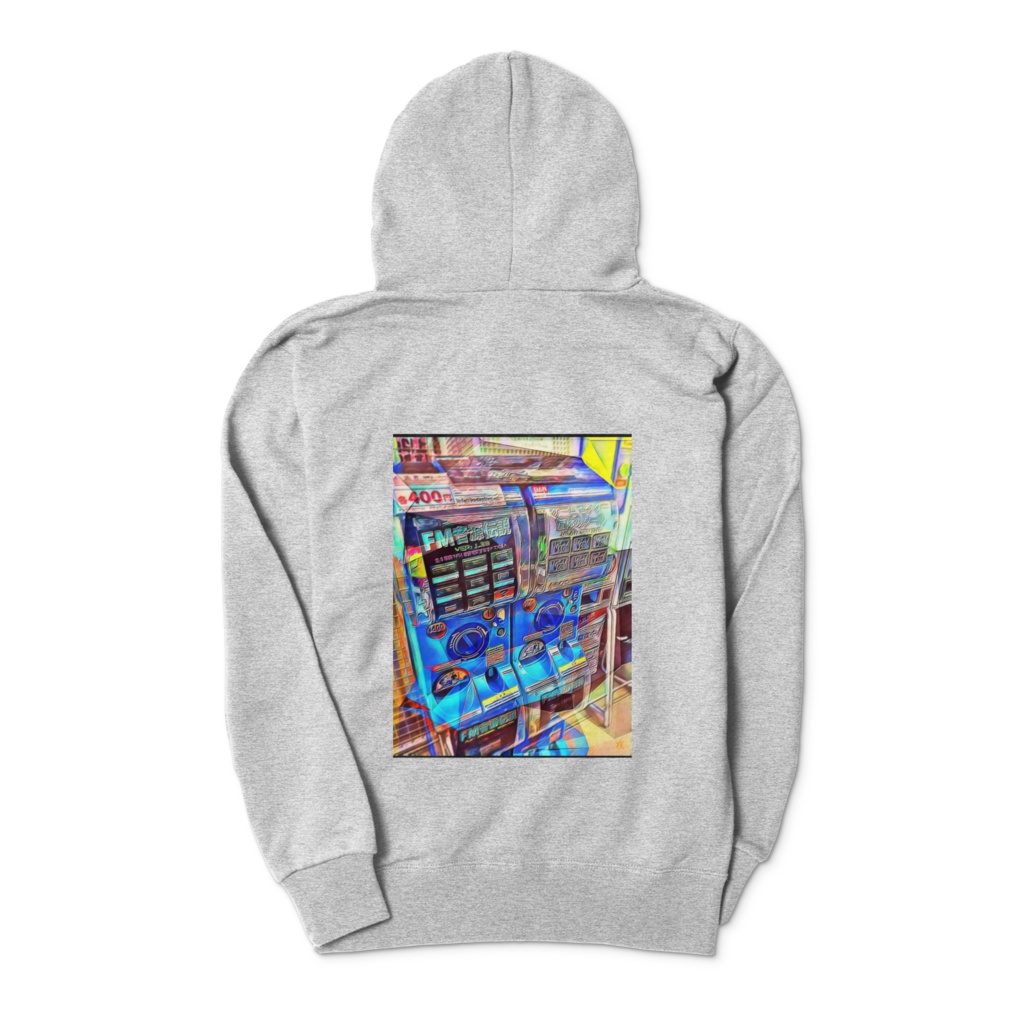 a-204 街で見掛けた FM音源ガチャ (其れは昔観たロボットみたいだった) ジップパーカー