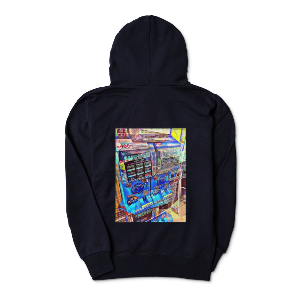 a-204 街で見掛けた FM音源ガチャ (其れは昔観たロボットみたいだった) ジップパーカー