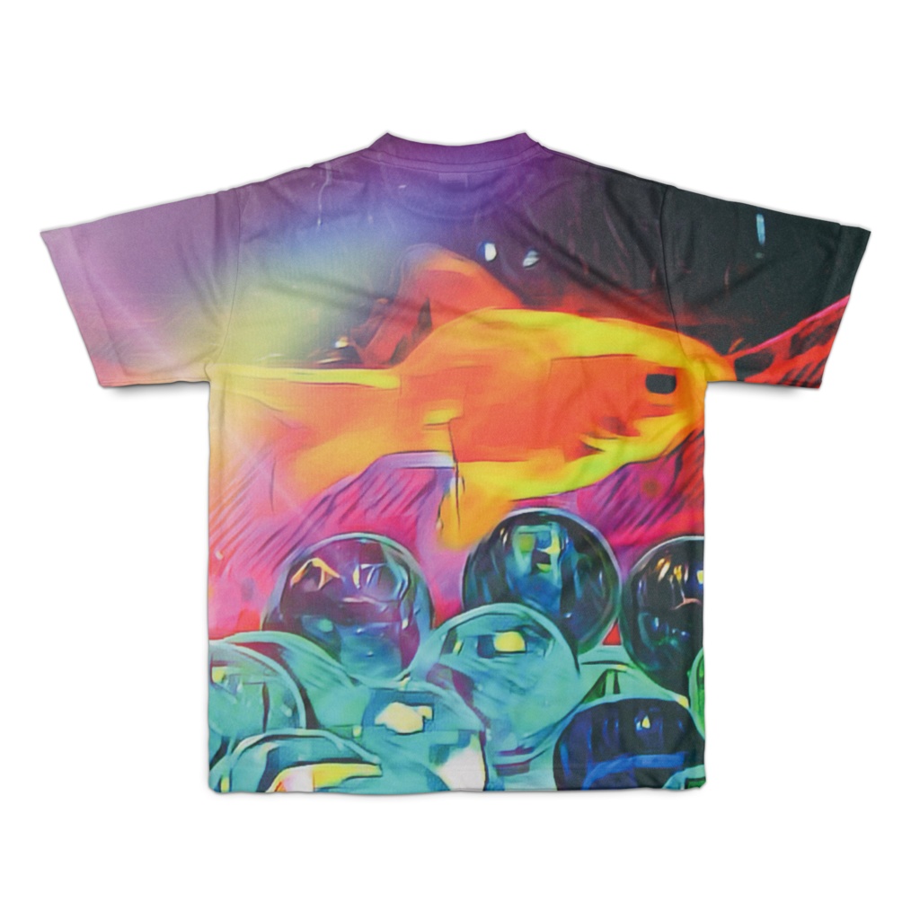 a-206 金魚鉢の中の宇宙 Universe in a fishbowl フルグラフィックTシャツ
