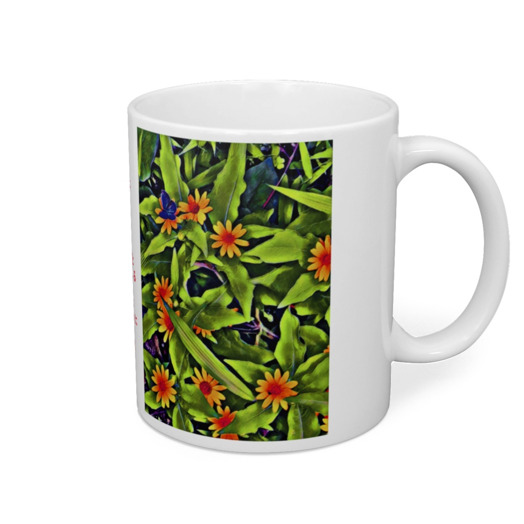 a-217 路傍の花 蝶 ミリオンゴールド Roadside Flower Butterfly Million Gold マグカップ