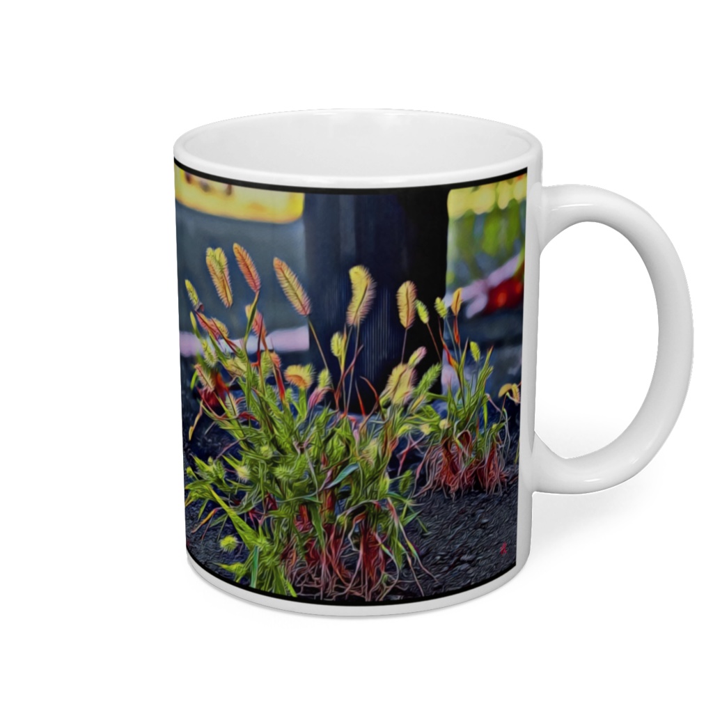 a-216 渇いた風の中で 狗の尾の草 Green foxtail In the thirsty wind マグカップ