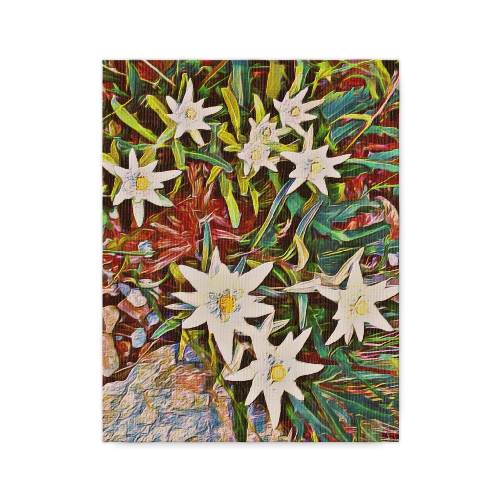 a-142 エーデルワイス セイヨウウスユキソウ Edelweiss キャンバス画 F-6