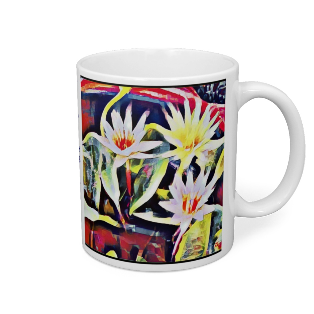 a-152 鉢花 スイレンメキシカーナ Pot flower water lily mexicana マグカップ