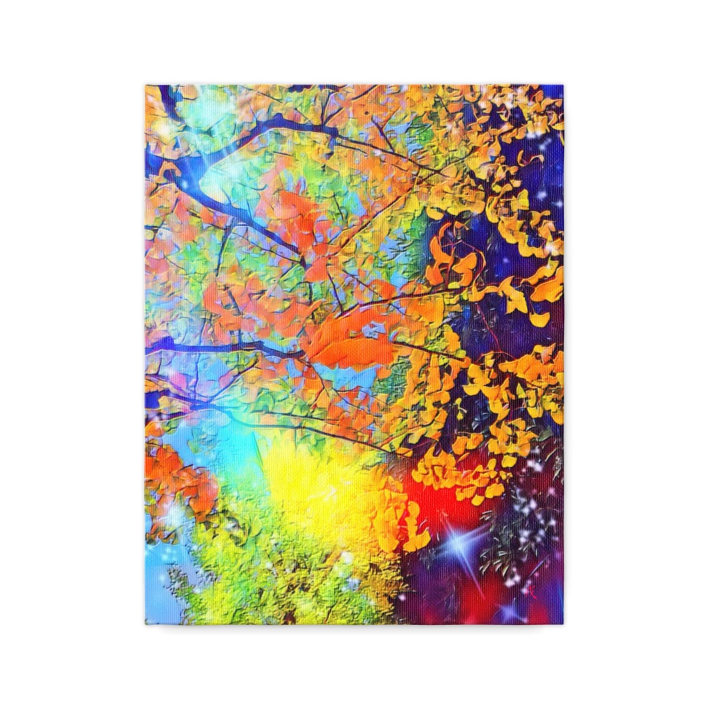 a-255 銀杏並木 宇宙との境 Ginkgo tree lined border with the universe キャンバス画 F-6