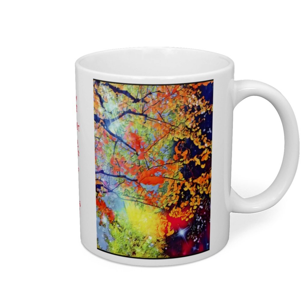 a-255 銀杏並木 宇宙との境 Ginkgo tree lined border with the universe マグカップ
