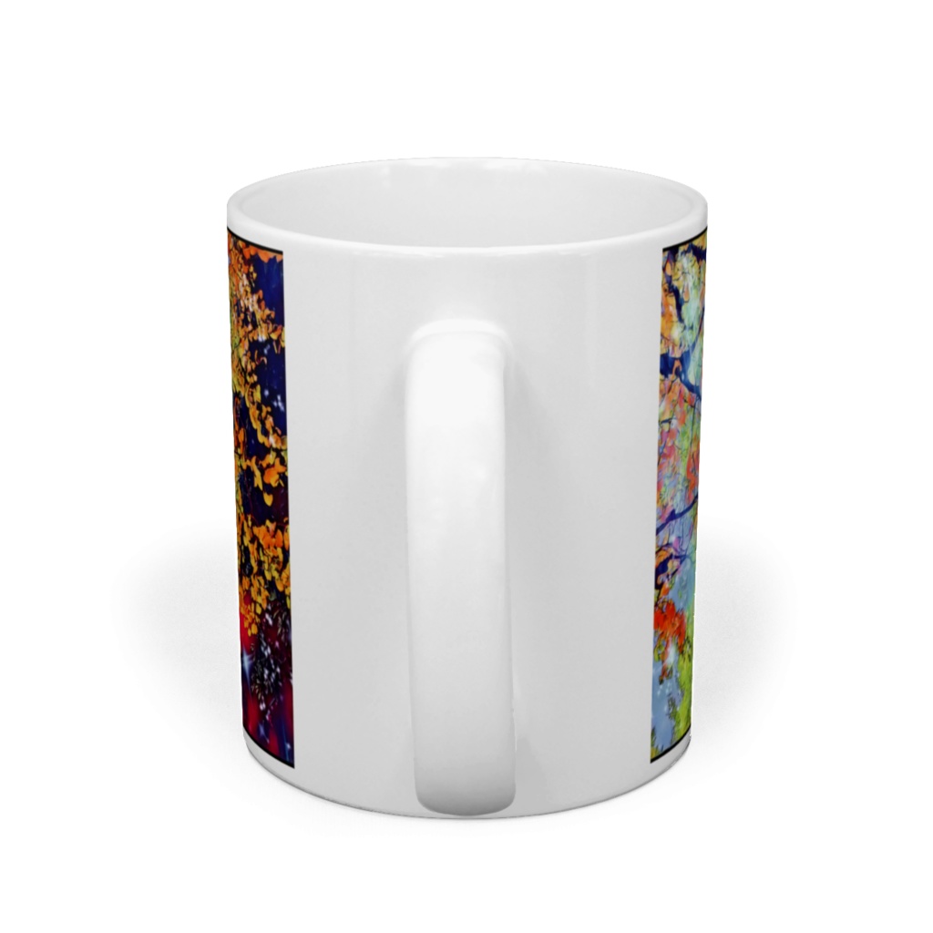 a-255 銀杏並木 宇宙との境 Ginkgo tree lined border with the universe マグカップ